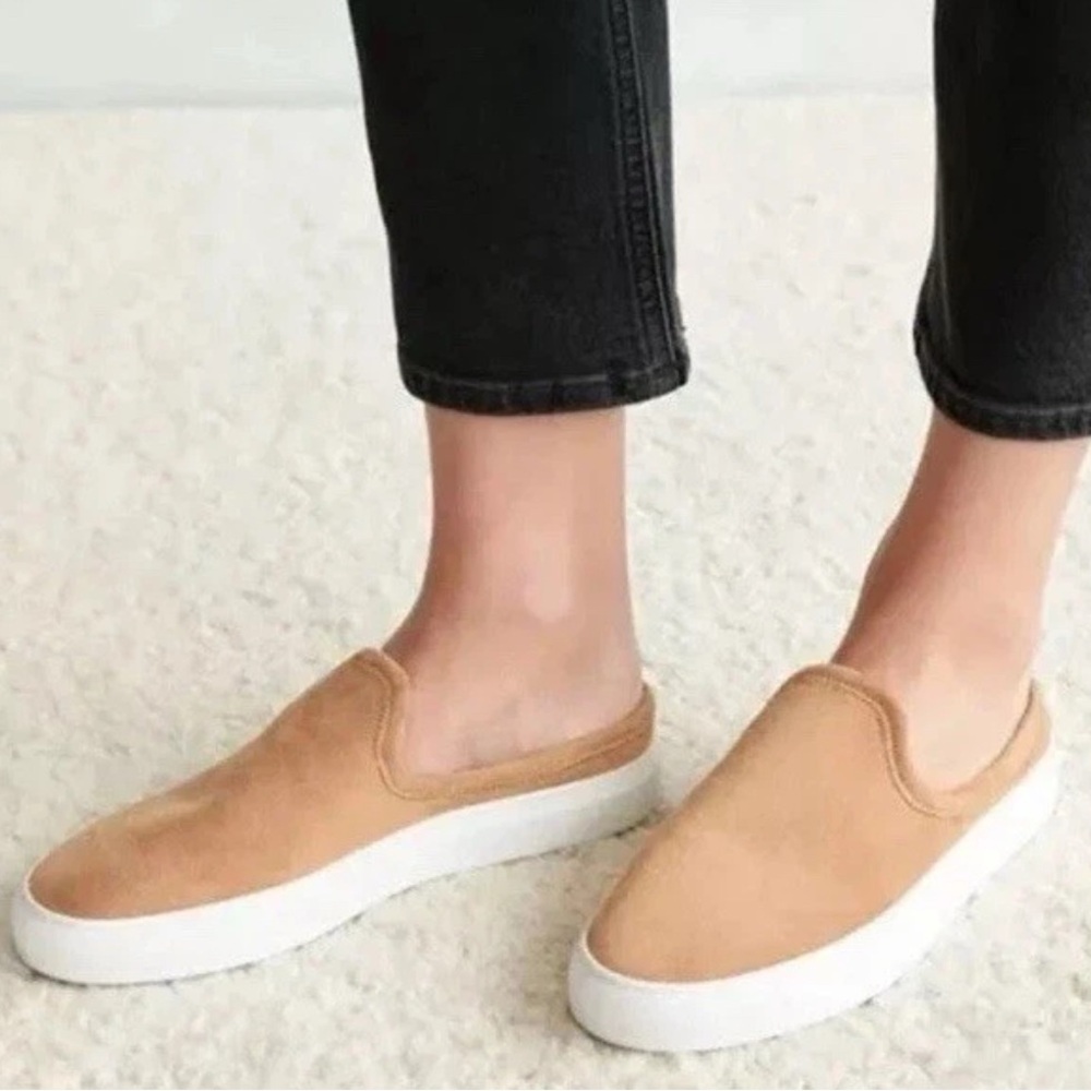 Jenni Kayne Slip On Slide Sneakers Women’s Sz 10 US 41 EU Suede Mules Tan Casual